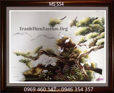 TRANH THÊU TÙNG HẠC DIÊN NIÊN MS 554