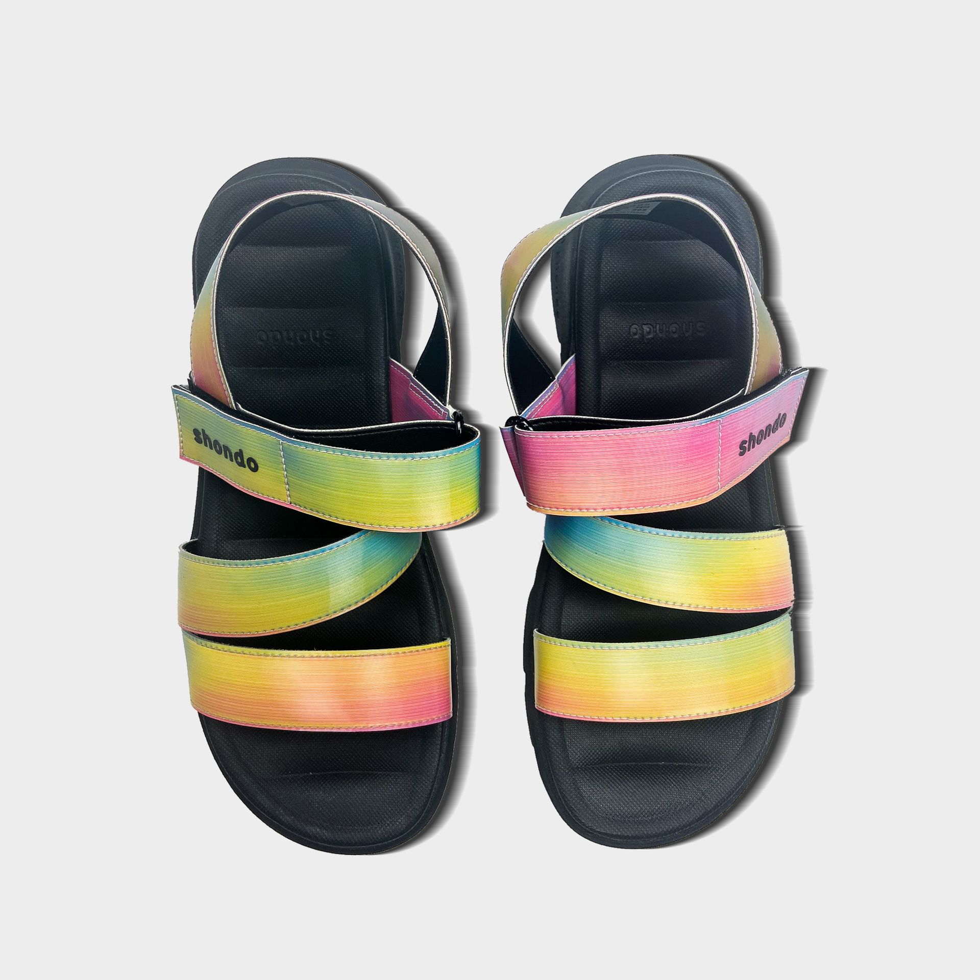 Sandals F6 Sport đế đen quai PQ cầu vồng F6S1032