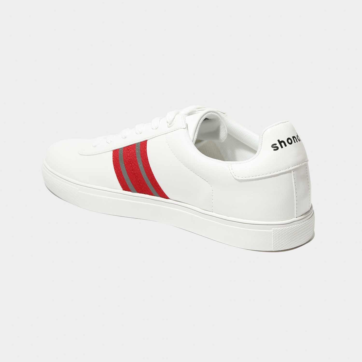 Giày Sneakers trắng hai sọc đỏ phản quang SND206