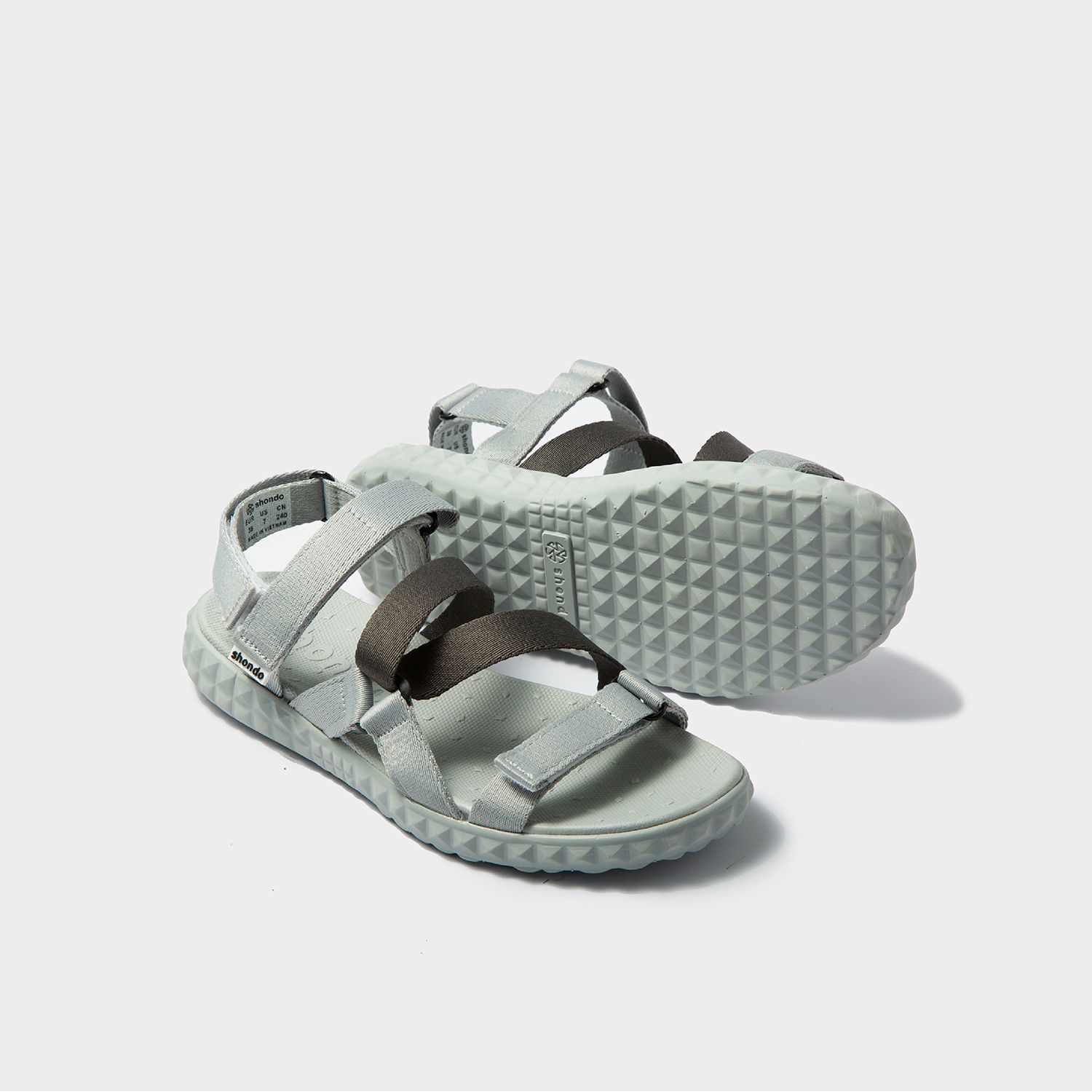 Sandals F6 xám đen tam giác F6X401