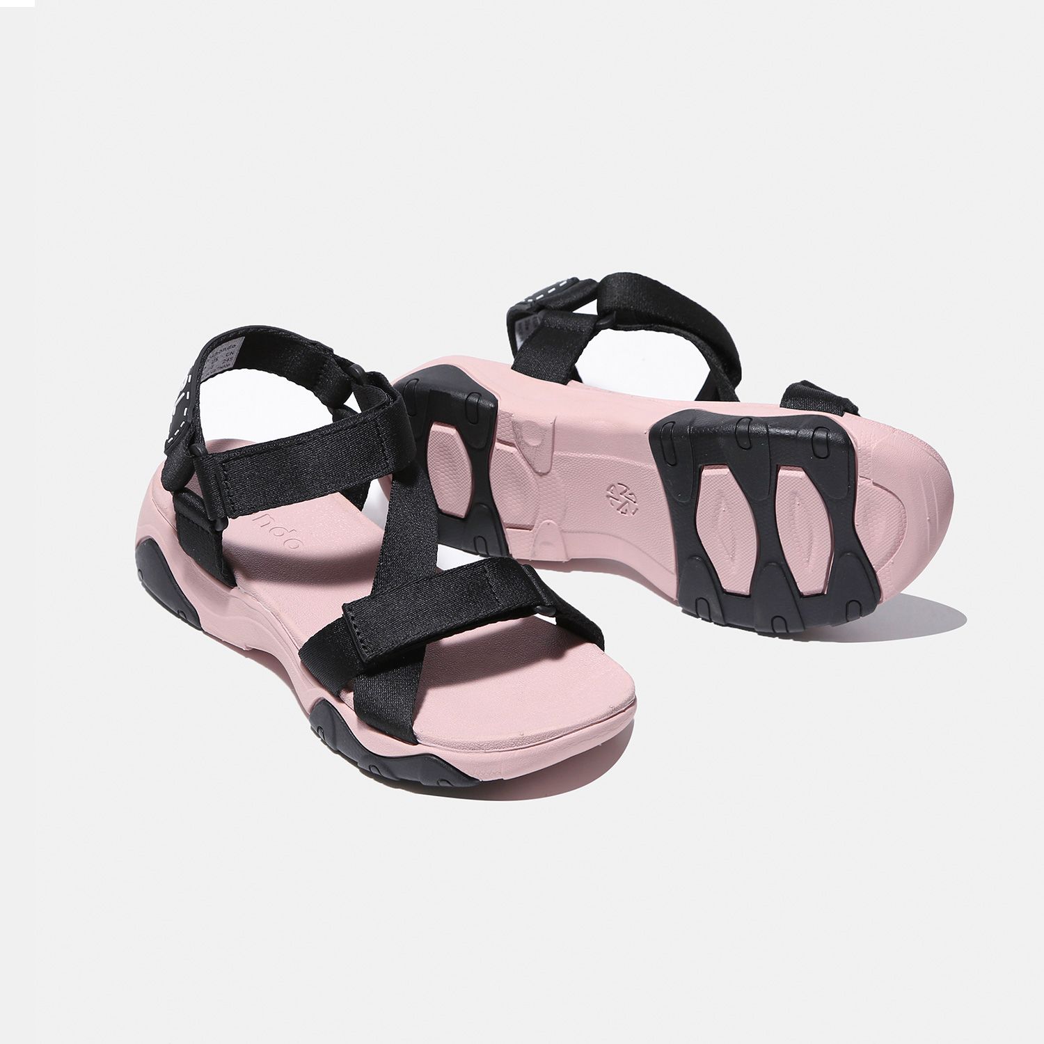 Sandals SHONDO Girly đế hồng quai đen GIM7010