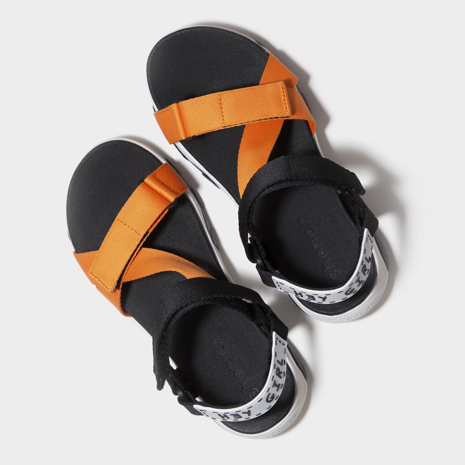 Sandals Girly đế trắng quai cam phối đen GIM0080