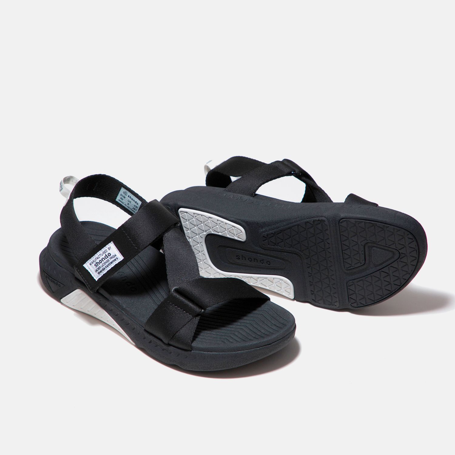 Sandals F7 Racing đế đen phối trắng quai đen F7R1010