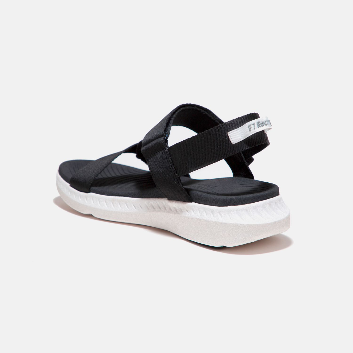 Sandals F7 Racing KID đế trắng phối đen quai đen F7R0010