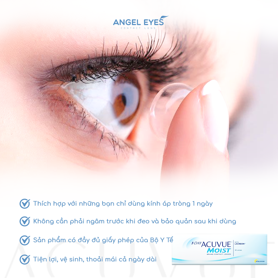 LENS 1 NGÀY TRONG SUỐT ACUVUE MOIST CAO CẤP CỦA MỸ CÓ ĐỘ CẬN TỪ 1 ĐẾN 10 ĐỘ