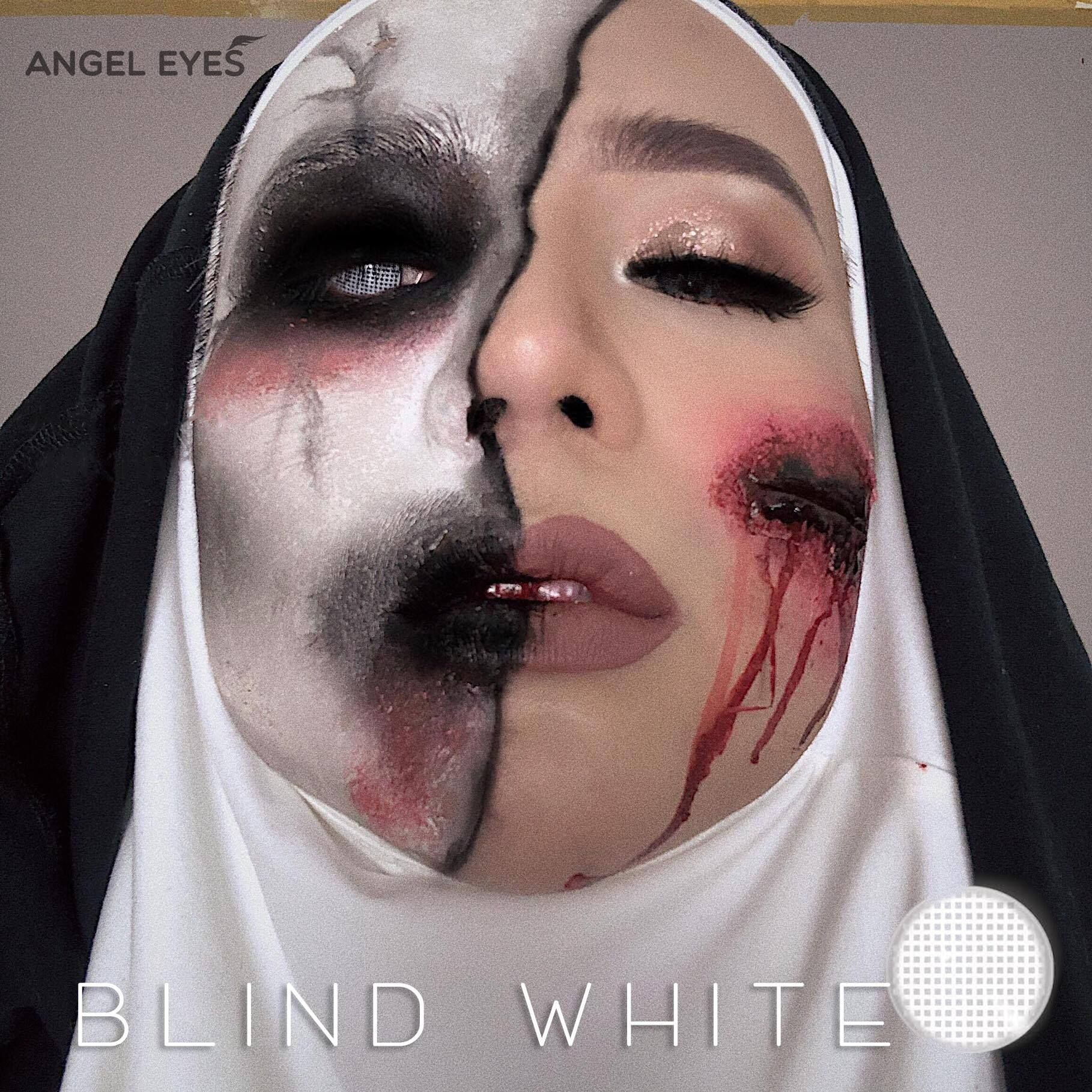 Kính áp tròng Cosplay Blind White