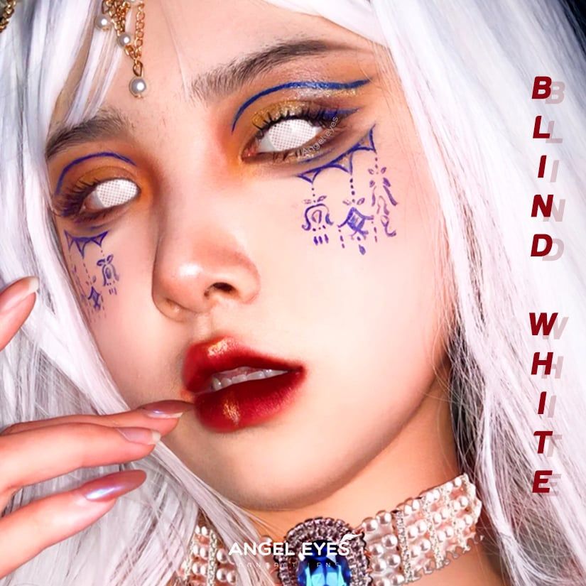 Kính áp tròng Cosplay Blind White
