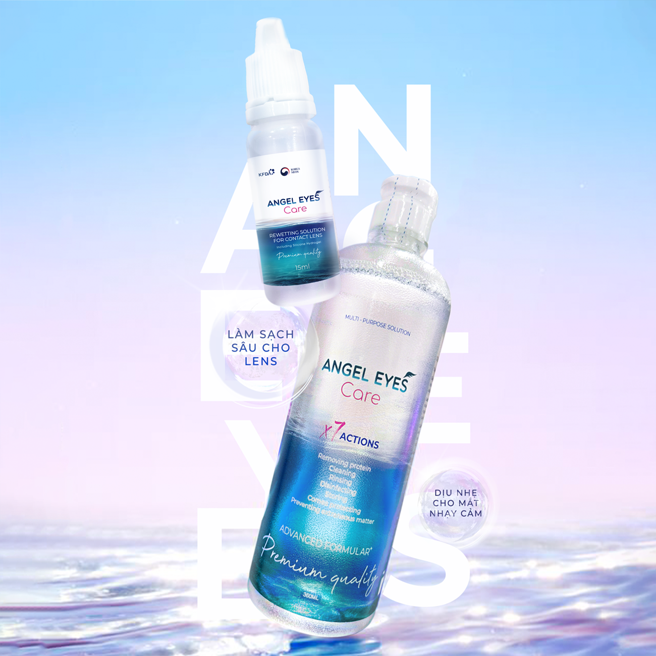 COMBO NƯỚC NGÂM & NHỎ MẮT KÍNH ÁP TRÒNG ANGEL EYES CARE