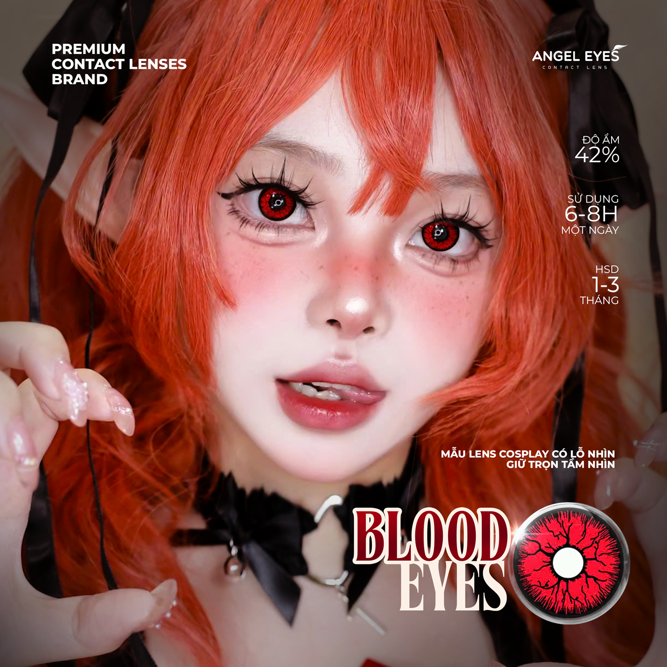 Kính áp tròng Cosplay Blood Eyes