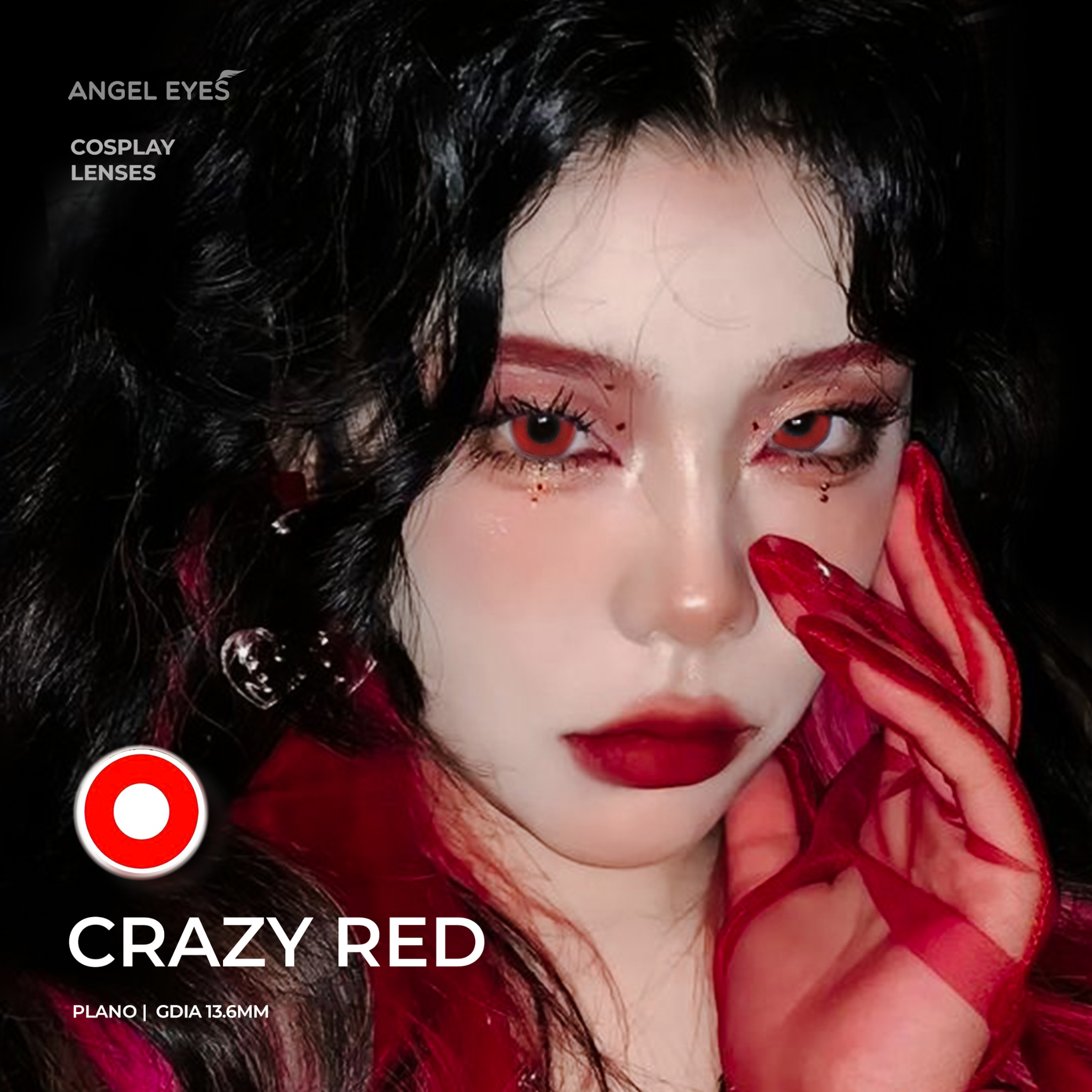 Kính áp tròng Cosplay Crazy Red