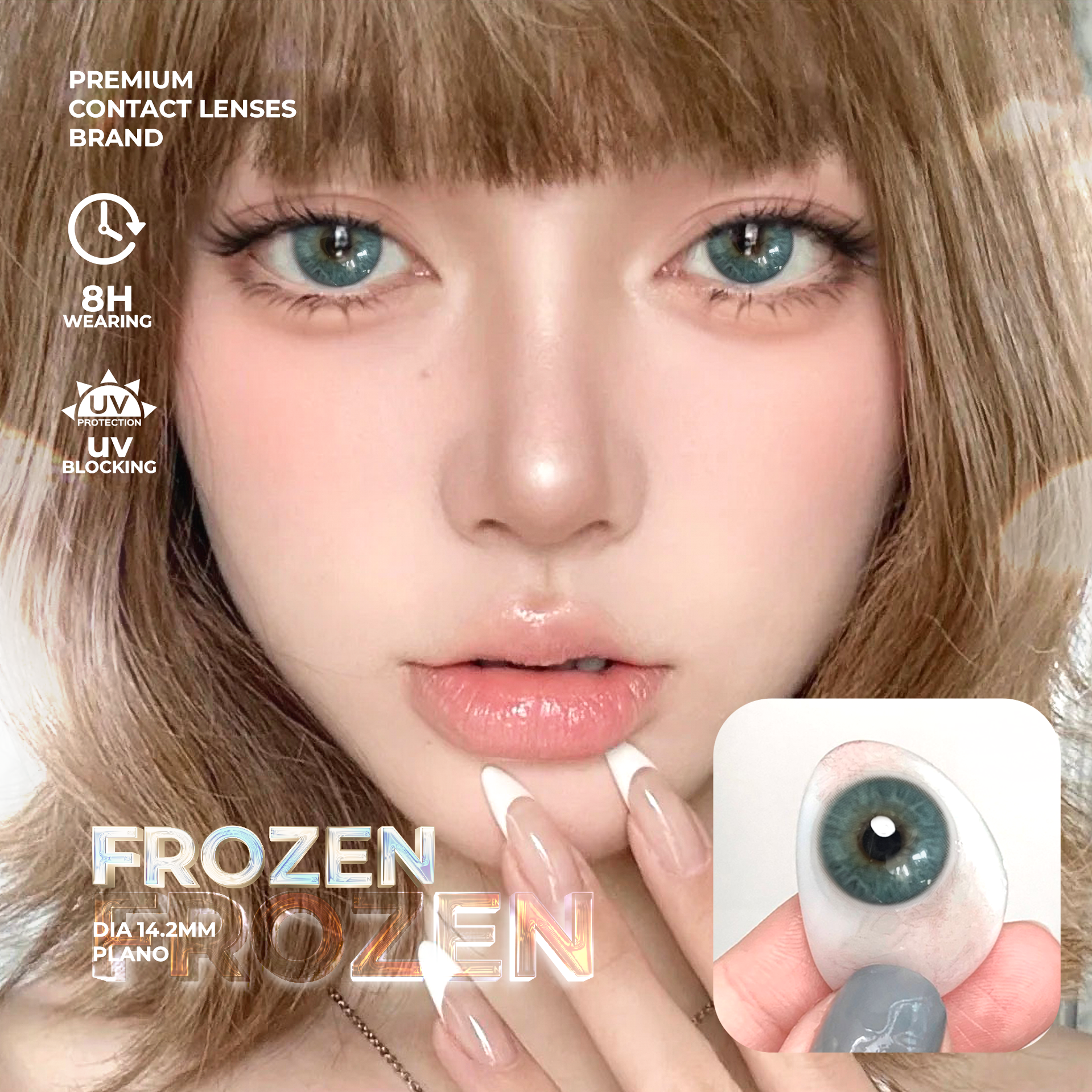 Angel Eyes Plano Collection – a collection of non-prescription colored contact lenses made from PolyHema material