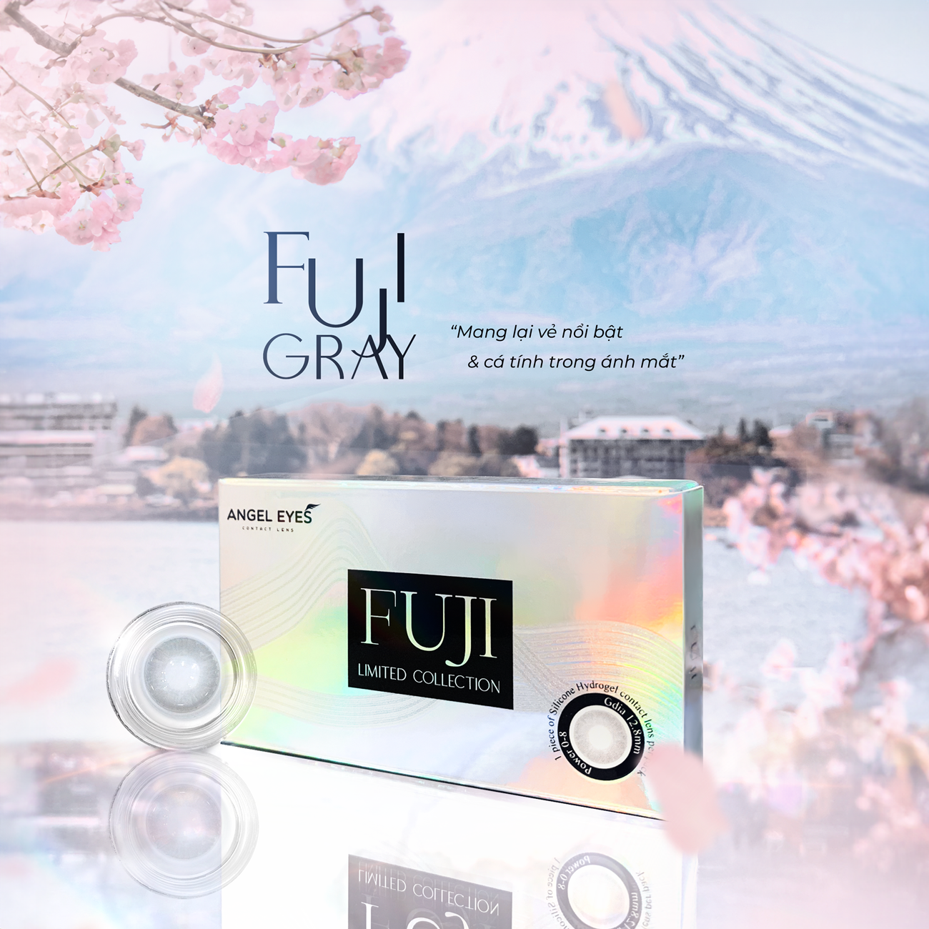 LENS MẮT NHỎ FUJI GRAY - LENS MÀU XÁM KHÓI TÂY SIÊU TỰ NHIÊN VỚI ĐỘ CẬN TỪ 0 - 8 ĐỘ