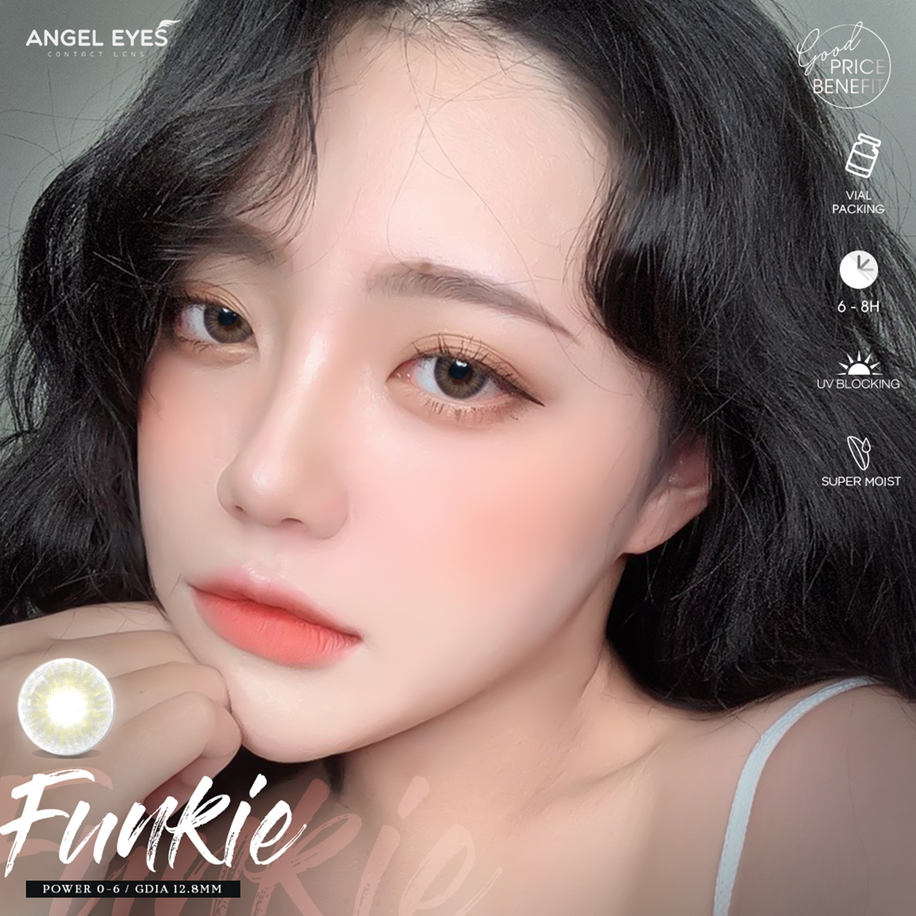 Kính áp tròng xám tây tự nhiên Funkie