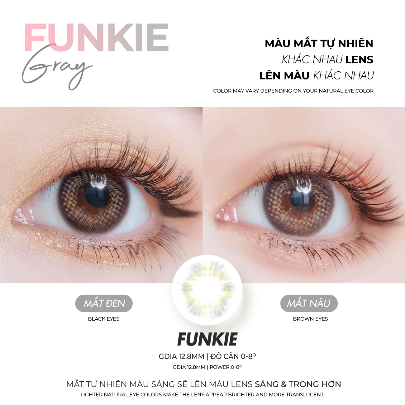 Kính áp tròng xám tây tự nhiên Funkie