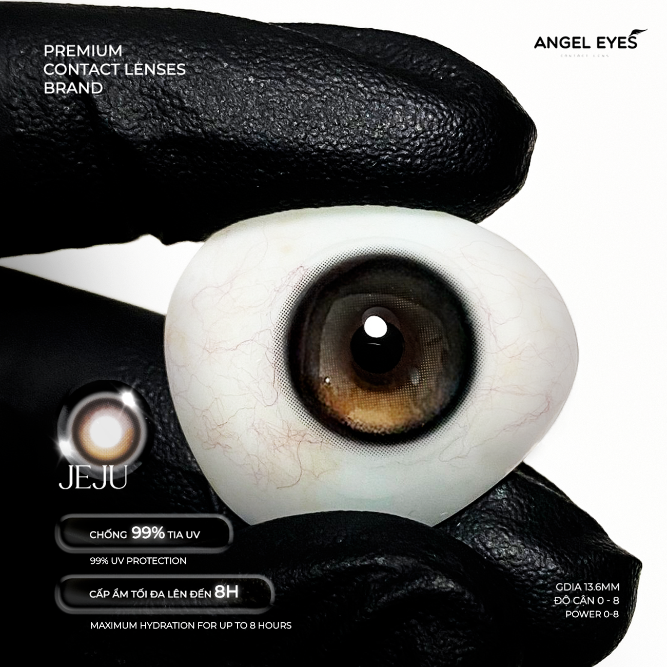 Lens nâu có độ cận Angel Eyes JEJU hiệu ứng loang màu như mắt ướt lens filter đang thịnh hành trên TikTok