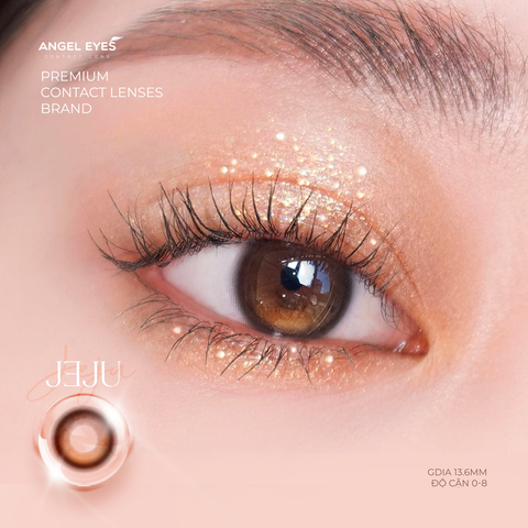 Lens nâu có độ cận Angel Eyes JEJU hiệu ứng loang màu như mắt ướt lens filter đang thịnh hành trên TikTok