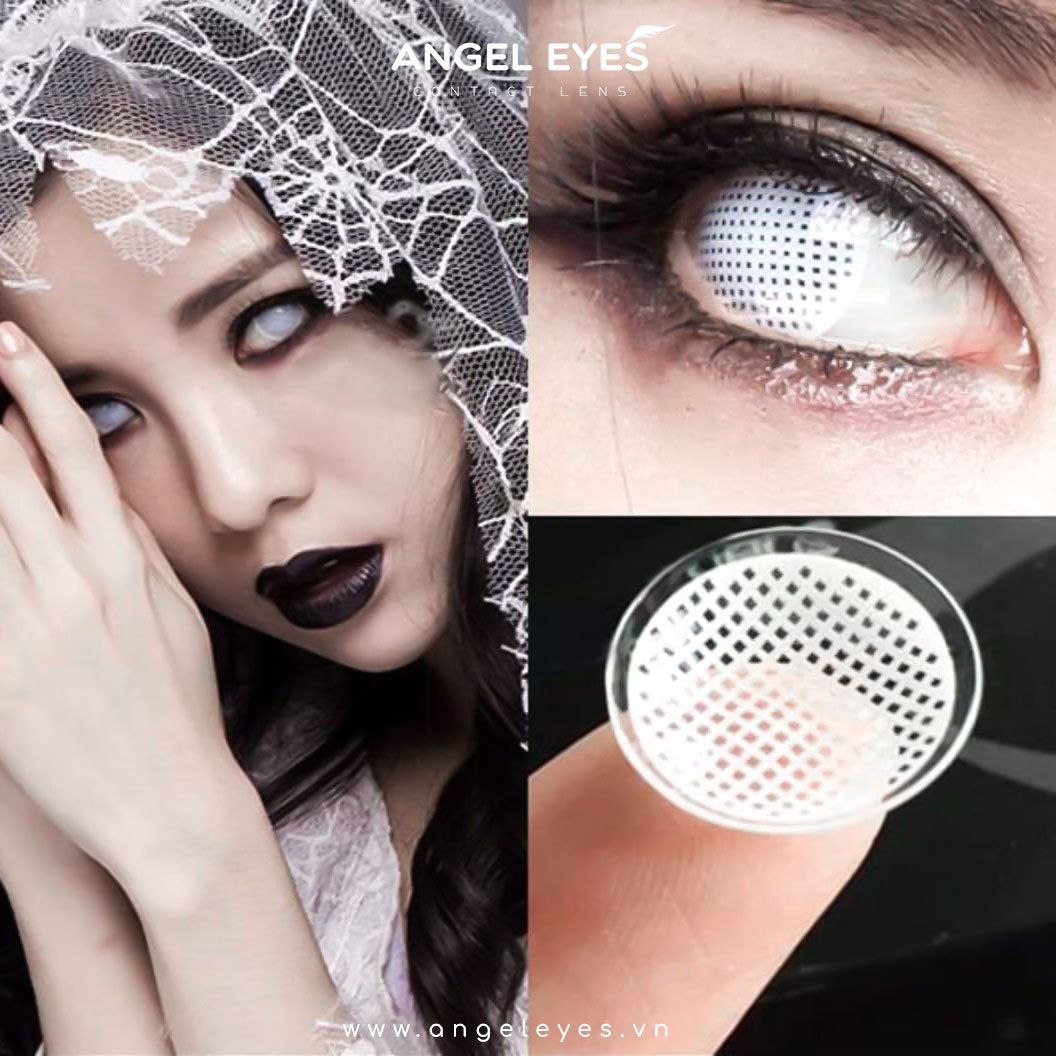 Kính áp tròng Cosplay Blind White