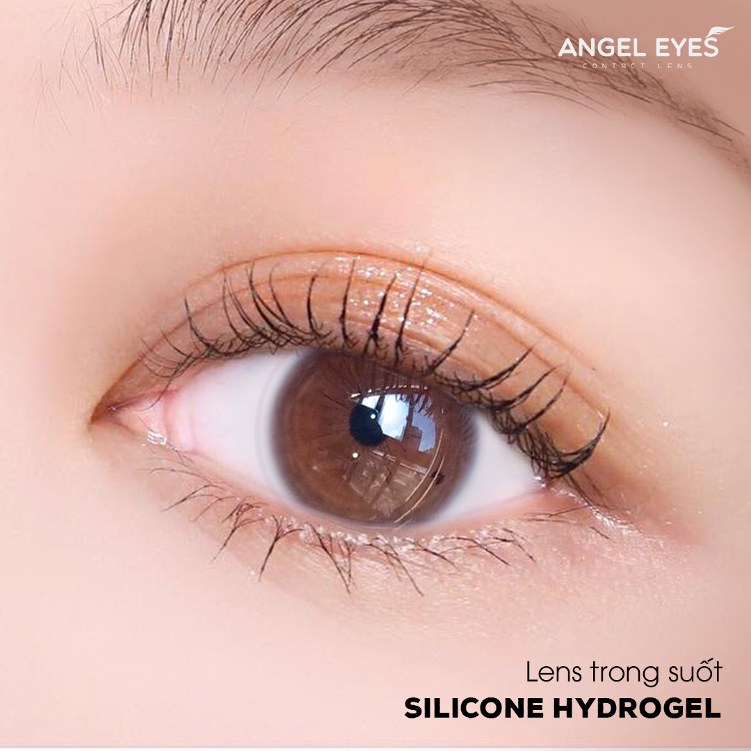 Lens trong suốt dòng cao cấp chất liệu Silicone Hydrogel Angel Eyes độ cận 1-15