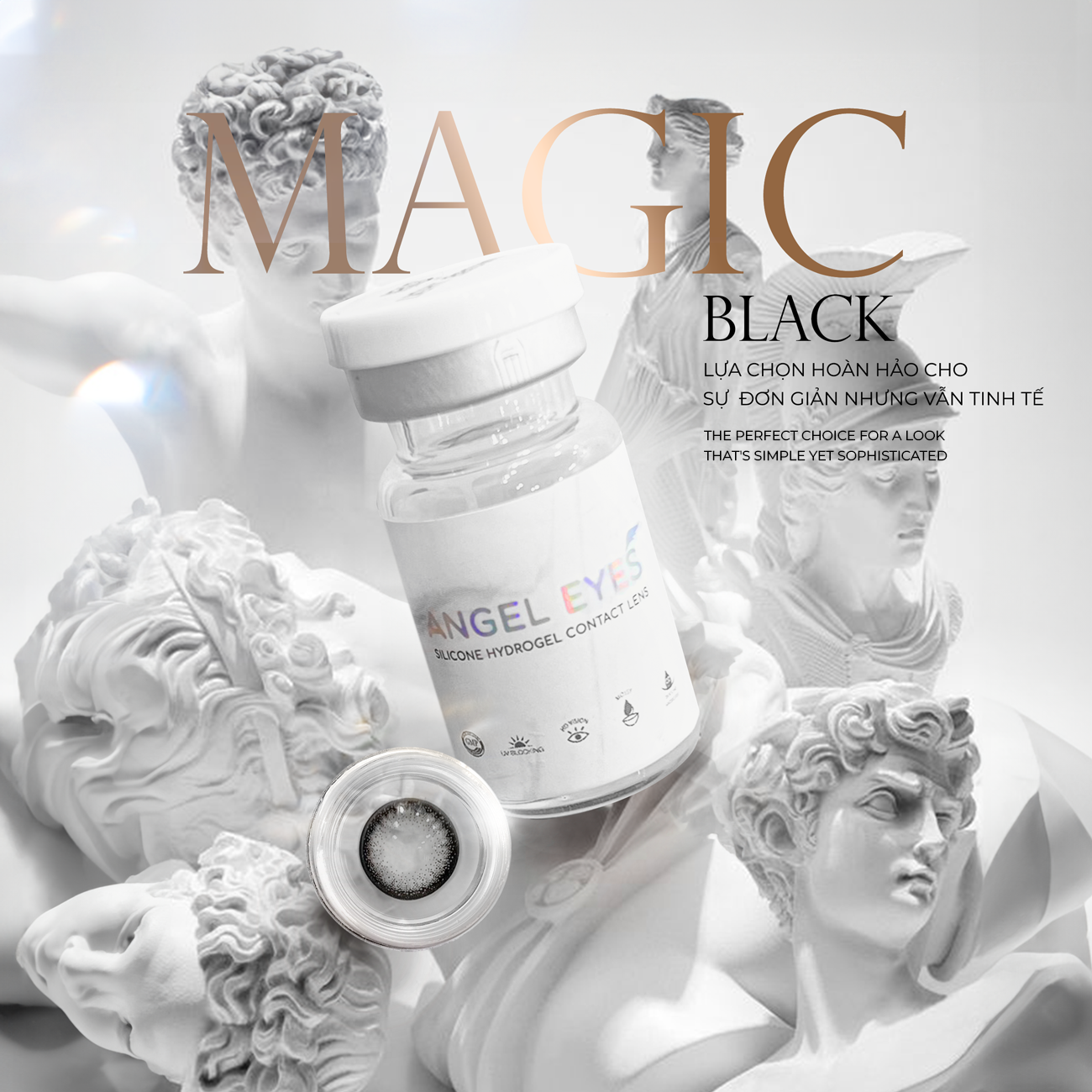 Kính áp tròng màu Magic Black