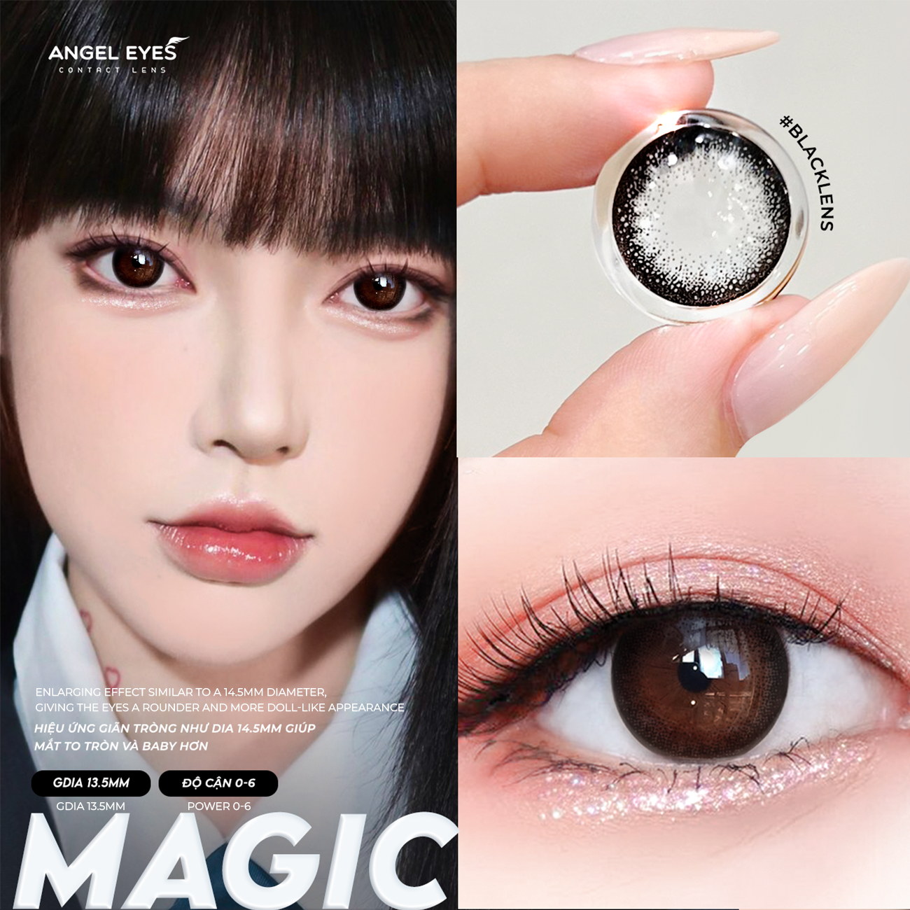 Kính áp tròng màu Magic Black