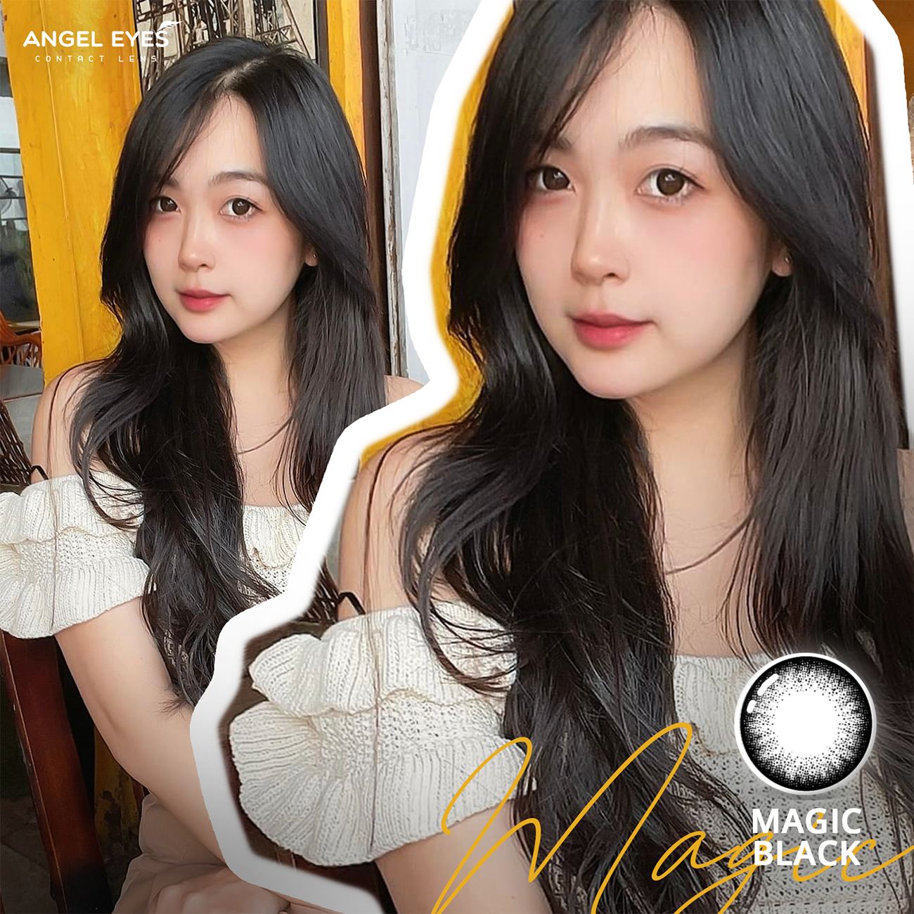Kính áp tròng màu Magic Black