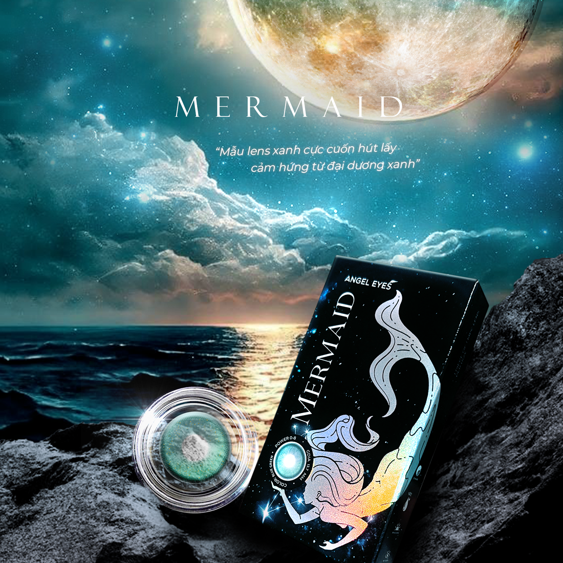 Mermaid Blue Lens by Angel Eyes | Diameter 14.5mm | GDia 13.7mm | Prescription: 0 to -8