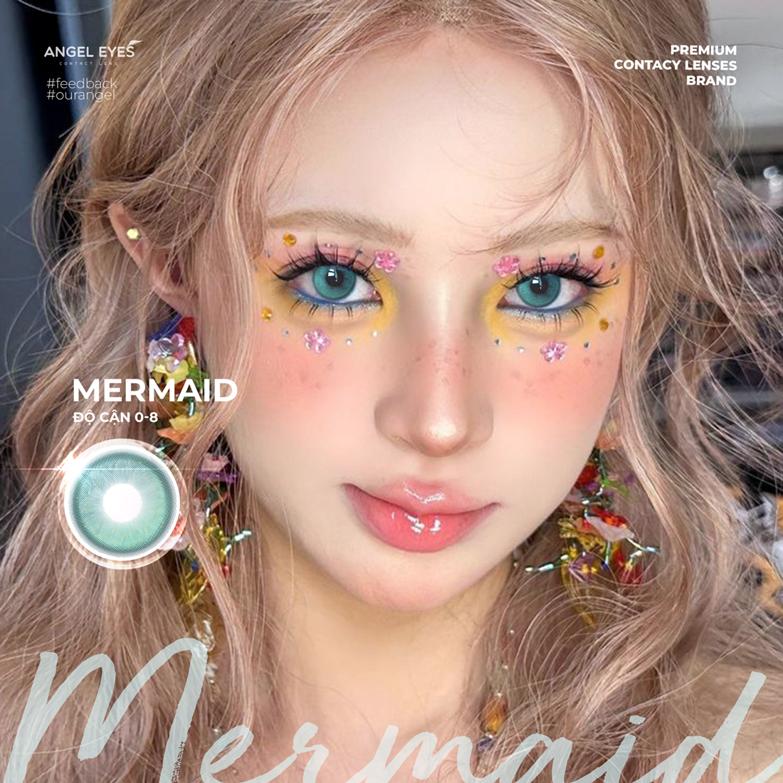 Mermaid Blue Lens by Angel Eyes | Diameter 14.5mm | GDia 13.7mm | Prescription: 0 to -8