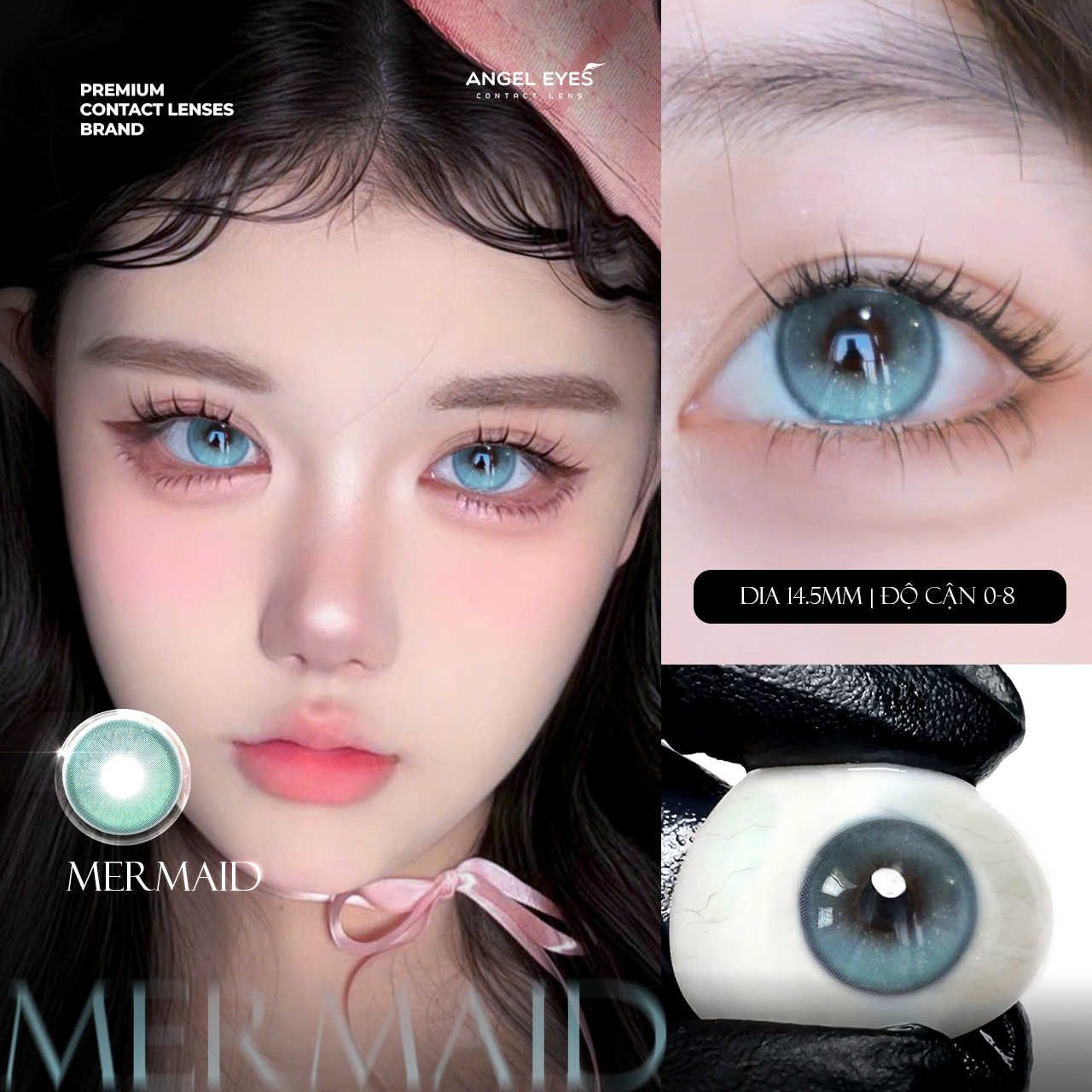 Mermaid Blue Lens by Angel Eyes | Diameter 14.5mm | GDia 13.7mm | Prescription: 0 to -8