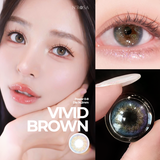  Lens nâu có độ cận N’Rosa Vivid Brown cho mắt thở cao cấp Angel Eyes phân phối | Độ cận: 0-8 | Chất liệu Silicone Hydrogel 
