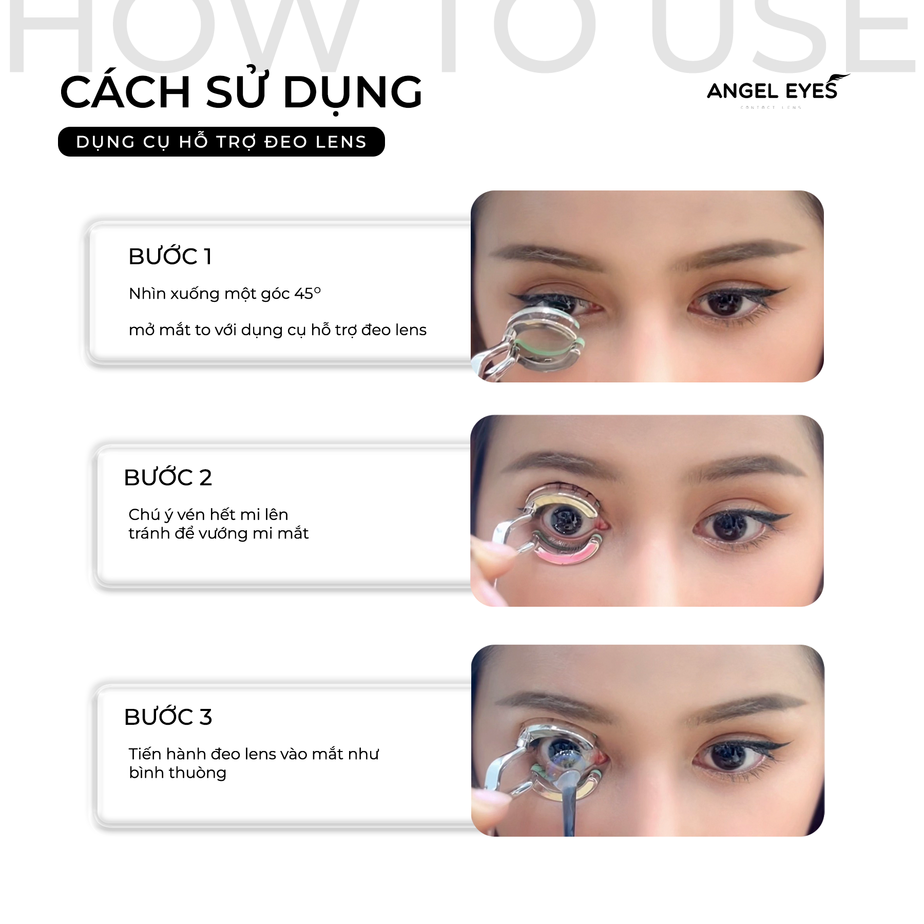 Kẹp giữ mí mắt - Hỗ Trợ Đeo Kính Áp Tròng Một Cách Dễ Dàng