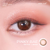  Lens nâu tự nhiên Angel Eyes - PINKY BAE - Đường kính 13.8 - Độ cận 0-6 