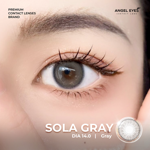 Kính áp tròng màu xám tự nhiên Angel Eyes - Sola Gray - Dia 14.2 - Power 0-6