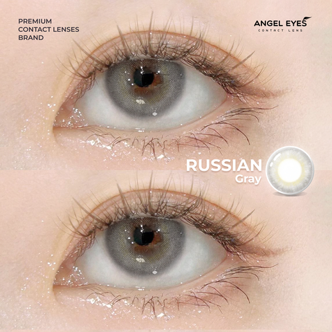 Lens xám tây Russian hiệu Angel Eyes chất liệu Silicone Hydrogel cao cấp Hàn Quốc đường kính 14.0mm
