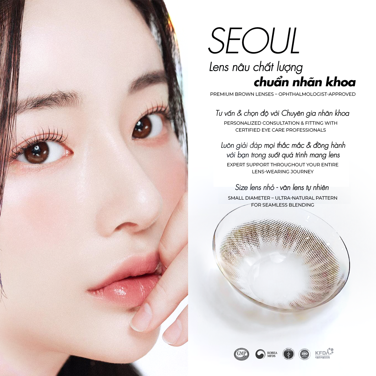 LENS NÂU SEOUL BROWN CHỐNG TIA UV