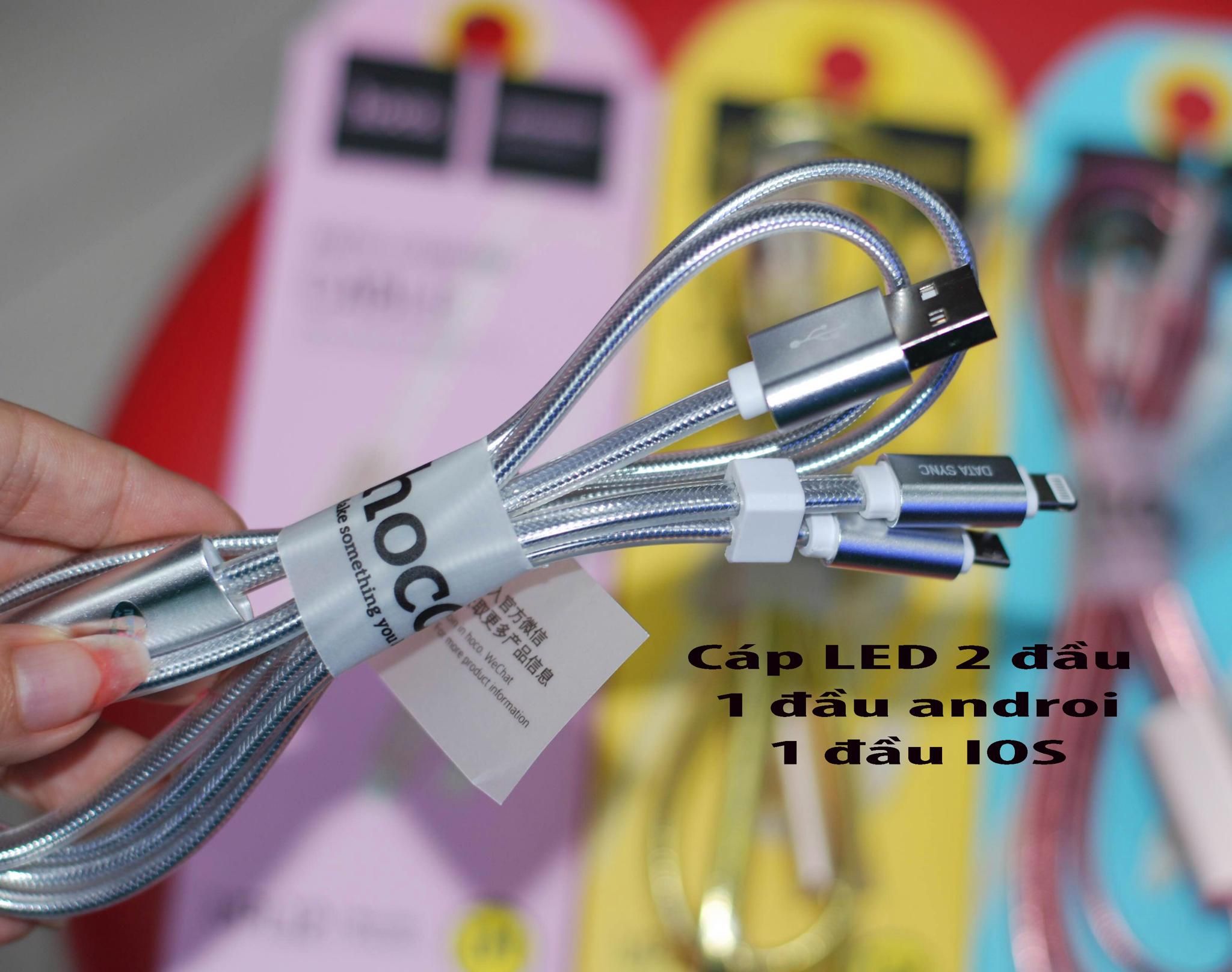 Cáp Led chính hãng HOCO báo đèn khi đang sạc.