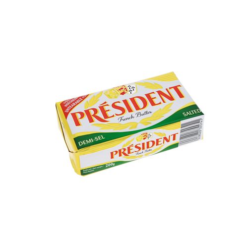 SALTED BUTTER 80% FAT PRESIDENT 200G