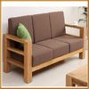 Bộ Sofa ChunKy 3 Món Gỗ Sồi Mỹ - Nệm Coffee