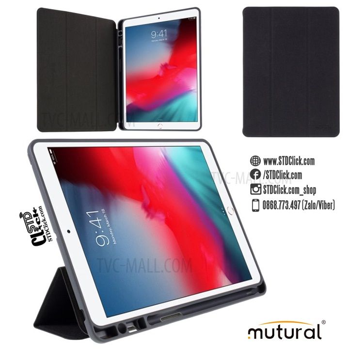 BAO DA IPAD 10.2 2021 - 10.2 2020 - 10.2 2019 MUTURAL CÓ KHE BÚT CHÍNH HÃNG