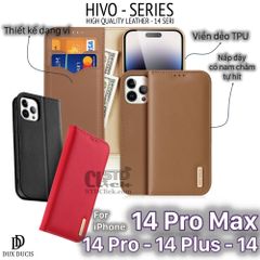 BAO DA IPHONE 14 PRO MAX - 14 PRO - 14 PLUS - 14 DUX DUCIS HIVO CHÍNH HÃNG