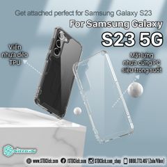 ỐP LƯNG SAMSUNG GALAXY S23 5G NILLKIN NATURE TPU PRO LƯNG KÍNH PC TRONG VIỀN DẺO CHÍNH HÃNG