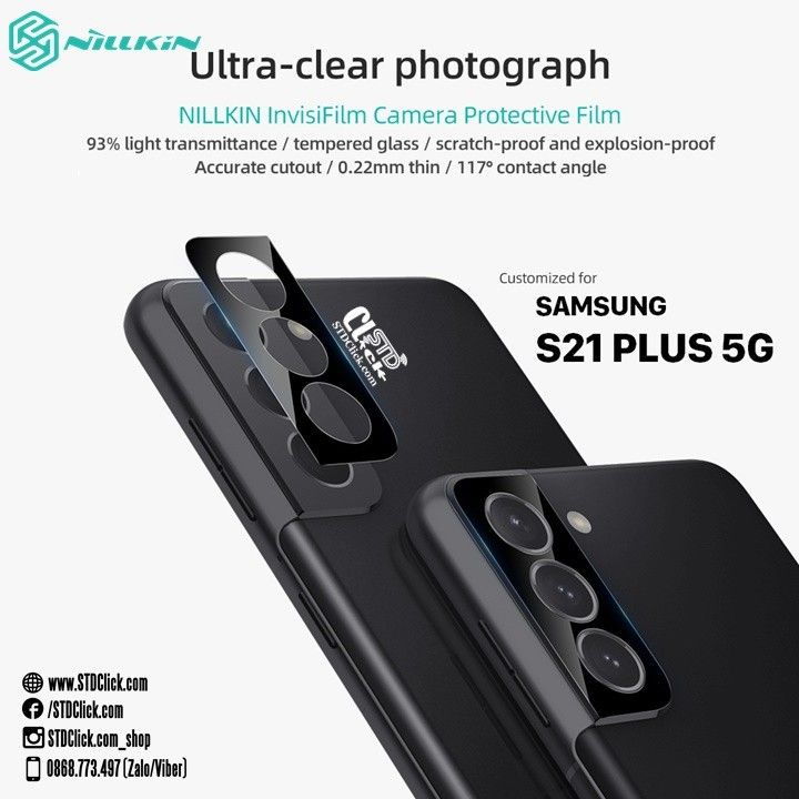 MIẾNG DÁN CAMERA SAMSUNG GALAXY S21 PLUS 5G NILLKIN INVISIFILM 0.22MM CHÍNH HÃNG [bộ 2 miếng]