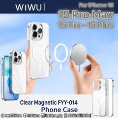 ỐP LƯNG IPHONE 15 PRO MAX - 15 PRO WIWU CLEAR FYY-014 - LƯNG CỨNG TRONG VIỀN DẺO - HỔ TRỢ SẠC KHÔNG DÂY TỪ TÍNH