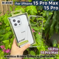 ỐP LƯNG iPhone 15 PRO MAX - 15 PRO - 14 PRO MAX Memumi Clear - nhựa cứng không ố vàng - siêu mỏng trong suốt