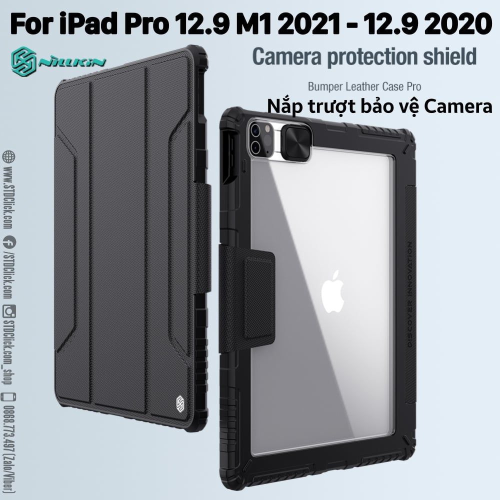 BAO DA IPAD PRO M2 12.9 2022 - M1 12.9 2021 - 12.9 2020 NILLKIN BUMPER PRO CAMSHIELD CHÍNH HÃNG