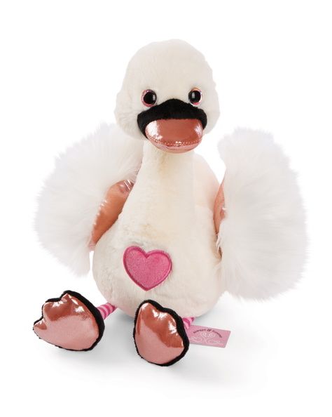 Thú nhồi bông 35cm-thiên nga trắng Love swan white GREEN-Nici Germany-48268