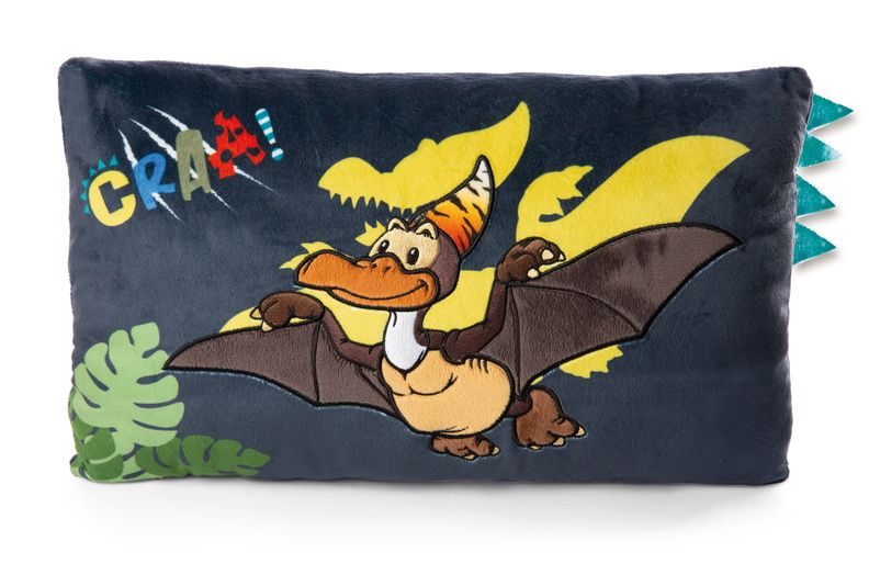 Thú nhồi bông 43x25cm gối khủng long Orny thêu 3D | plush embroidery pillow dino GO Green- NICI 48821