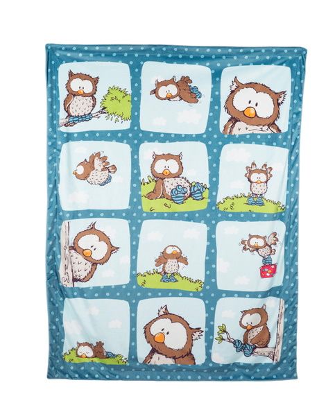 Đồ chơi thú bông 106x140cm cú rừng thông thái Oscar owl printed blanket mền|chăn in | NICI-48788
