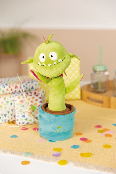 Thú nhồi bông 32cm-carnivorous plant Gisela nhảy múa GREEN Happy Flowers dancing-Nici Germany-49089