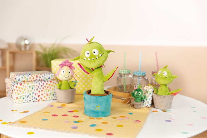 Thú nhồi bông 32cm-carnivorous plant Gisela nhảy múa GREEN Happy Flowers dancing-Nici Germany-49089
