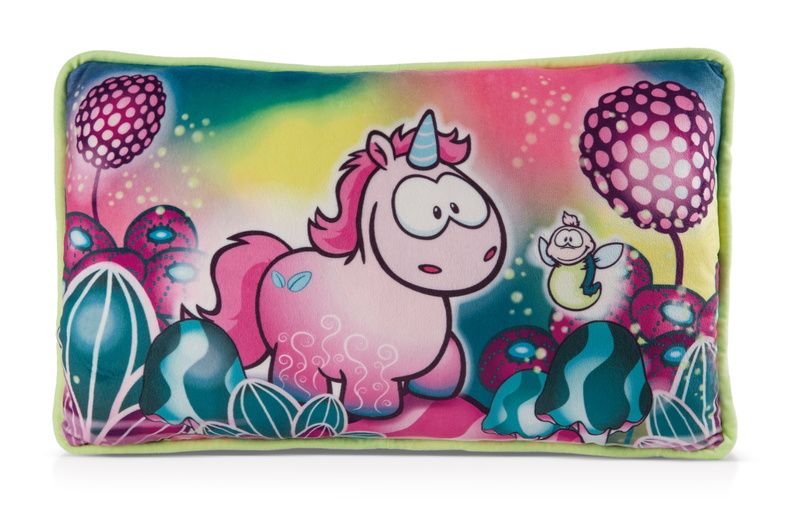 Gối nhồi bông 43x25cm-unicorn Midnight Floral GREEN-Nici Germany-49109